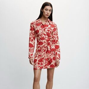 MANGO - FLORAL - WRAP DRESS